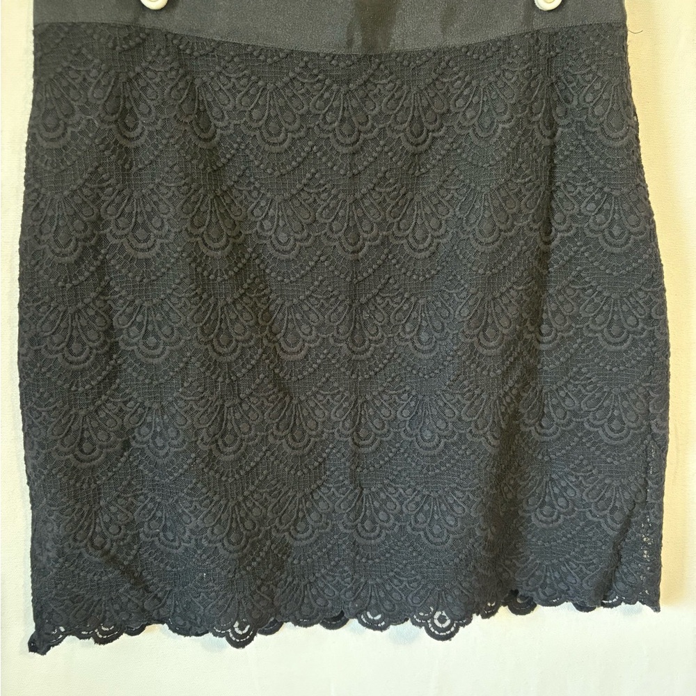 Chic Black Mini Skirt with Lace Detail